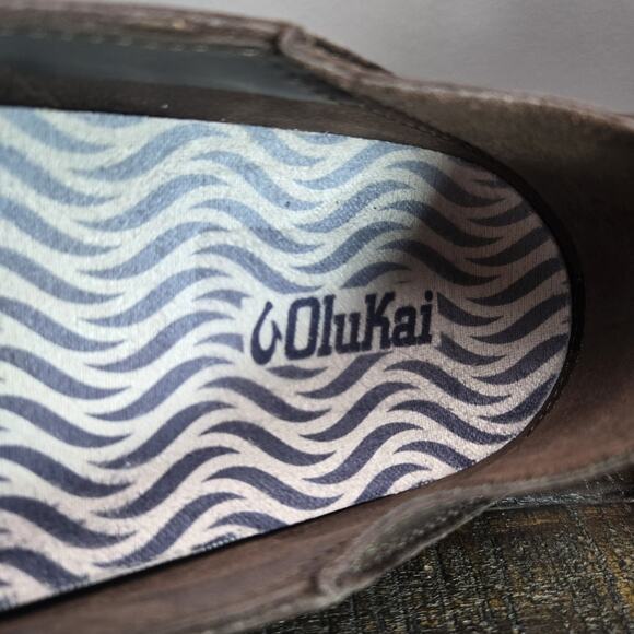NEW Olukai Kakaha Mens Size 11 Slip On Shoes Leather Loaferes Brown Casual main image 9